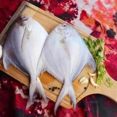 Pomfret Whole Cleaned - 1 kg ( 3-4 pcs )