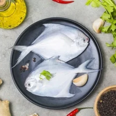 Pomfret Whole Cleaned - 1 kg ( 4-5 pcs